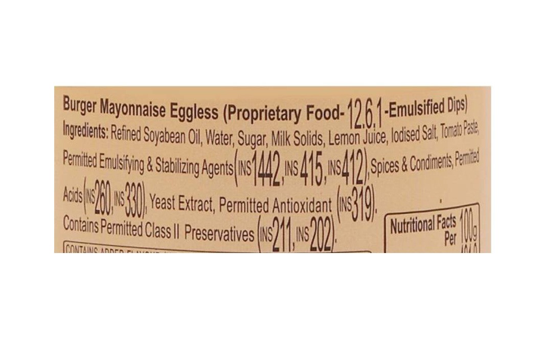 Dr. Oetker Fun foods Eggless Mayonnaise (For Burger)   Plastic Jar  275 grams